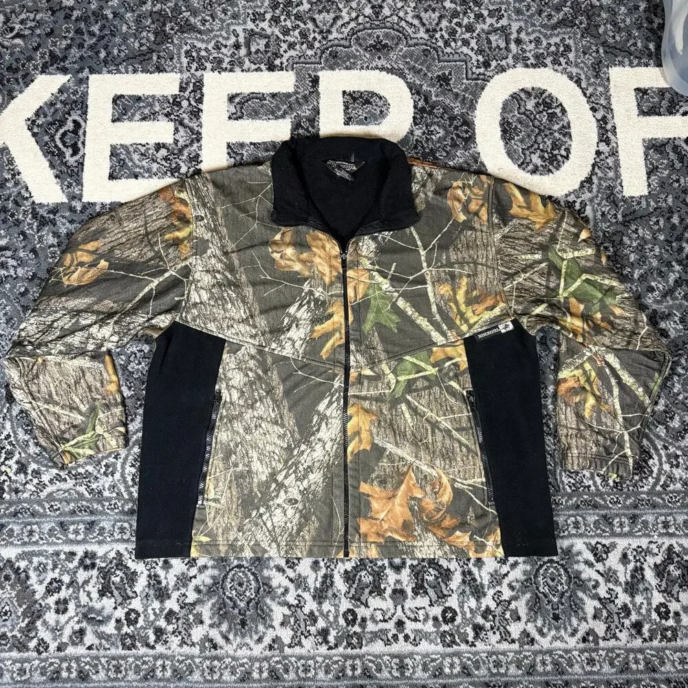 Winchester Camo‎ Fleece Jacket Men's Sz 2XL Mossy Oak Break-Up Hunting Full Zip